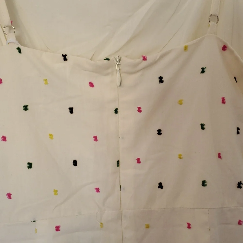 LUSH Cream Polka Dot Romper, Size S - Picture 3 of 6